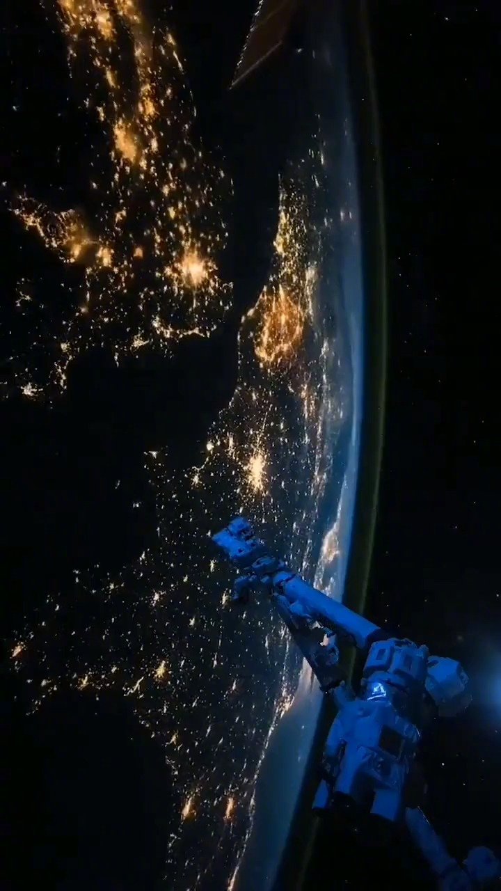 太空里的地球夜晚,大家能看出是地球上的哪个区域吗?_新浪新闻