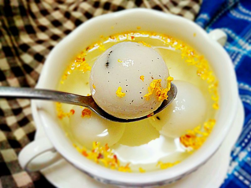 在家制作桂花汤圆好吃美味软糯可口