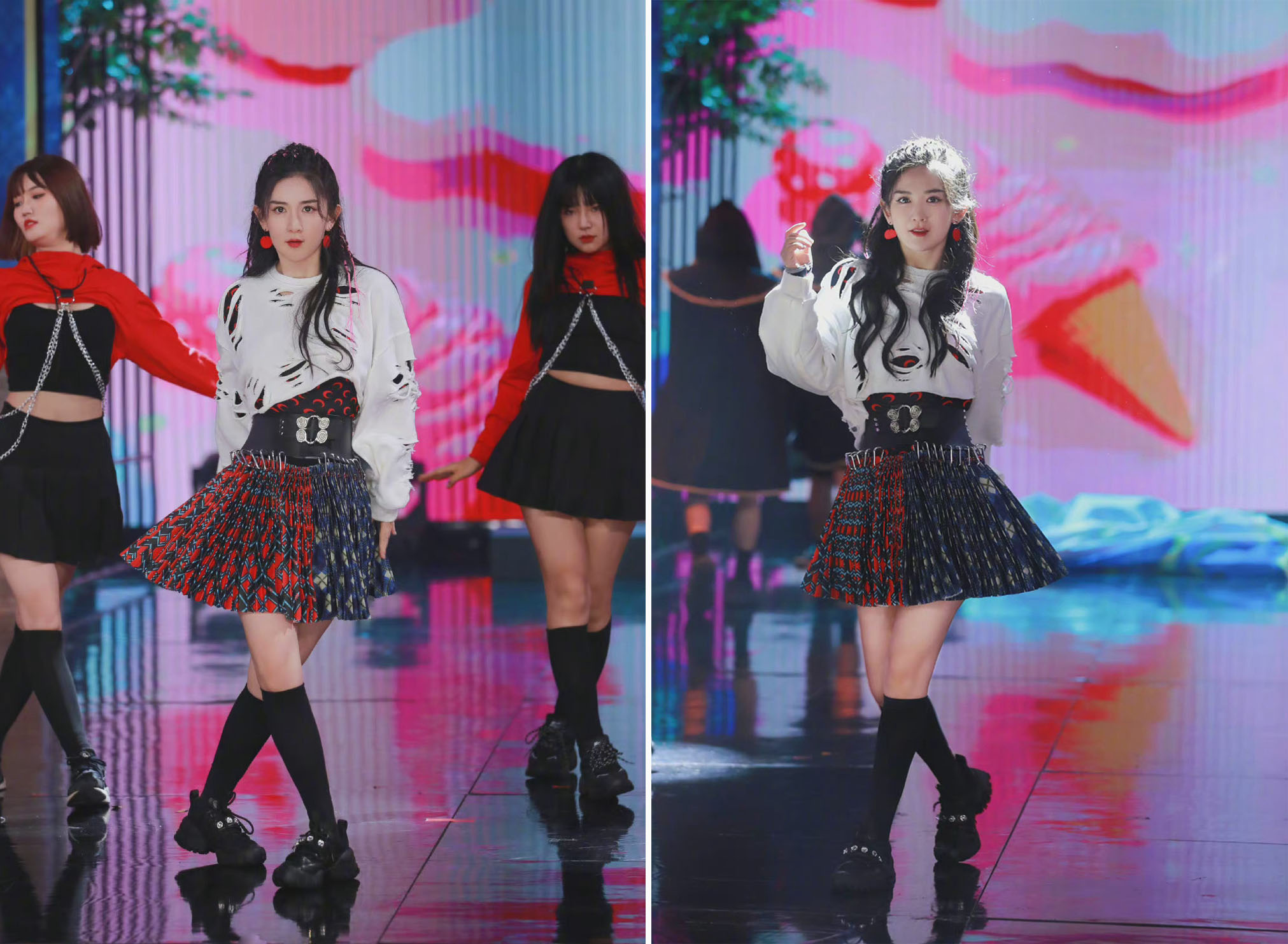 40岁谢娜真嫩产后首次回归一身女团装劲歌热舞身材超火辣