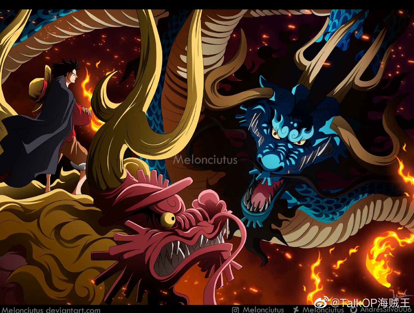 来自andrés silva guzmán上色的海贼王1025话"双龙图"