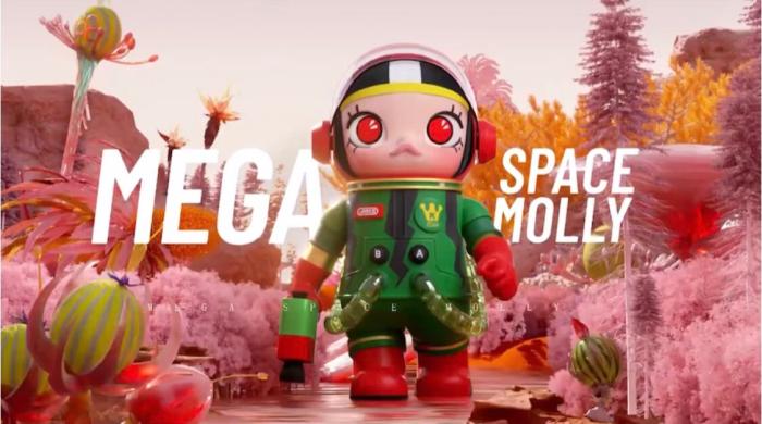 泡泡玛特推出的MEGA珍藏系列SPACE MOLLY西瓜。 截图自泡泡玛特POPMART微信公众号