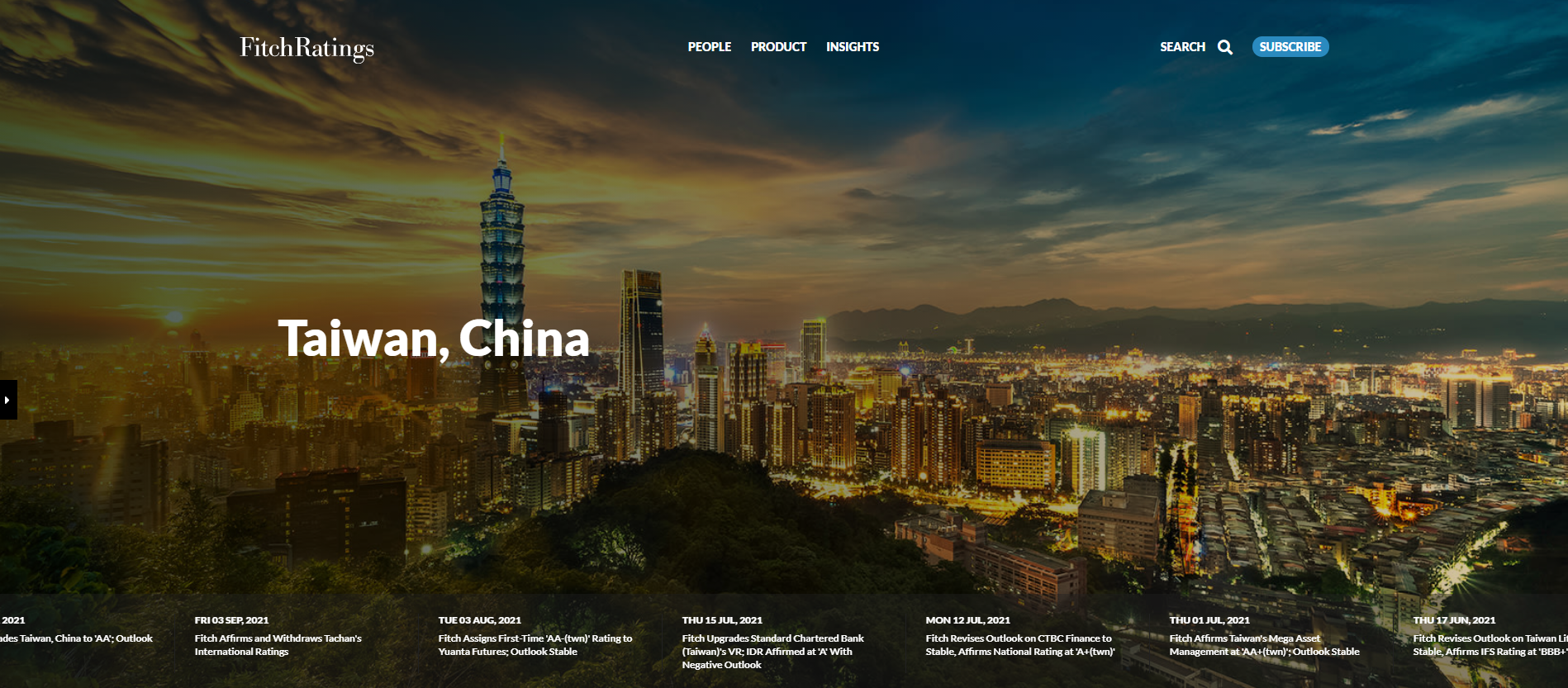 除了10日的声明，惠誉国际网站也均显示“中国台湾”（Taiwan, China）字样，网站截图