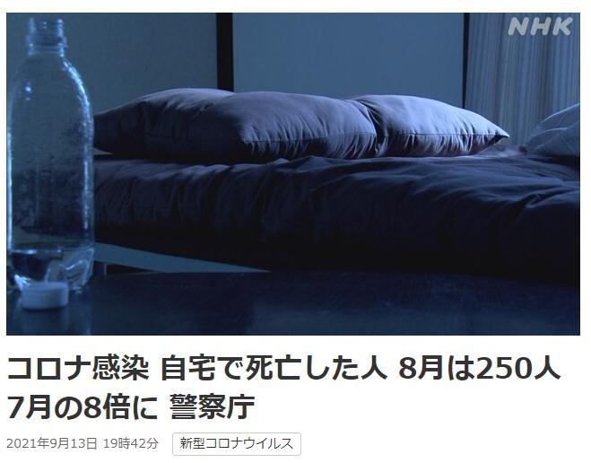 日本8月250名新冠感染者在家疗养时死亡 为7月的8倍