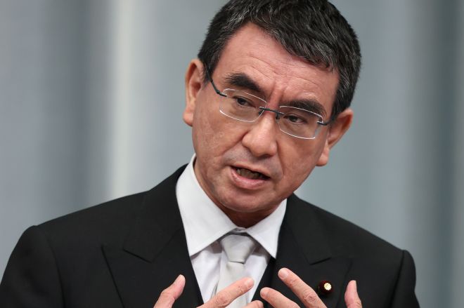 资料图 麻生派参选人河野太郎 图自读卖新闻