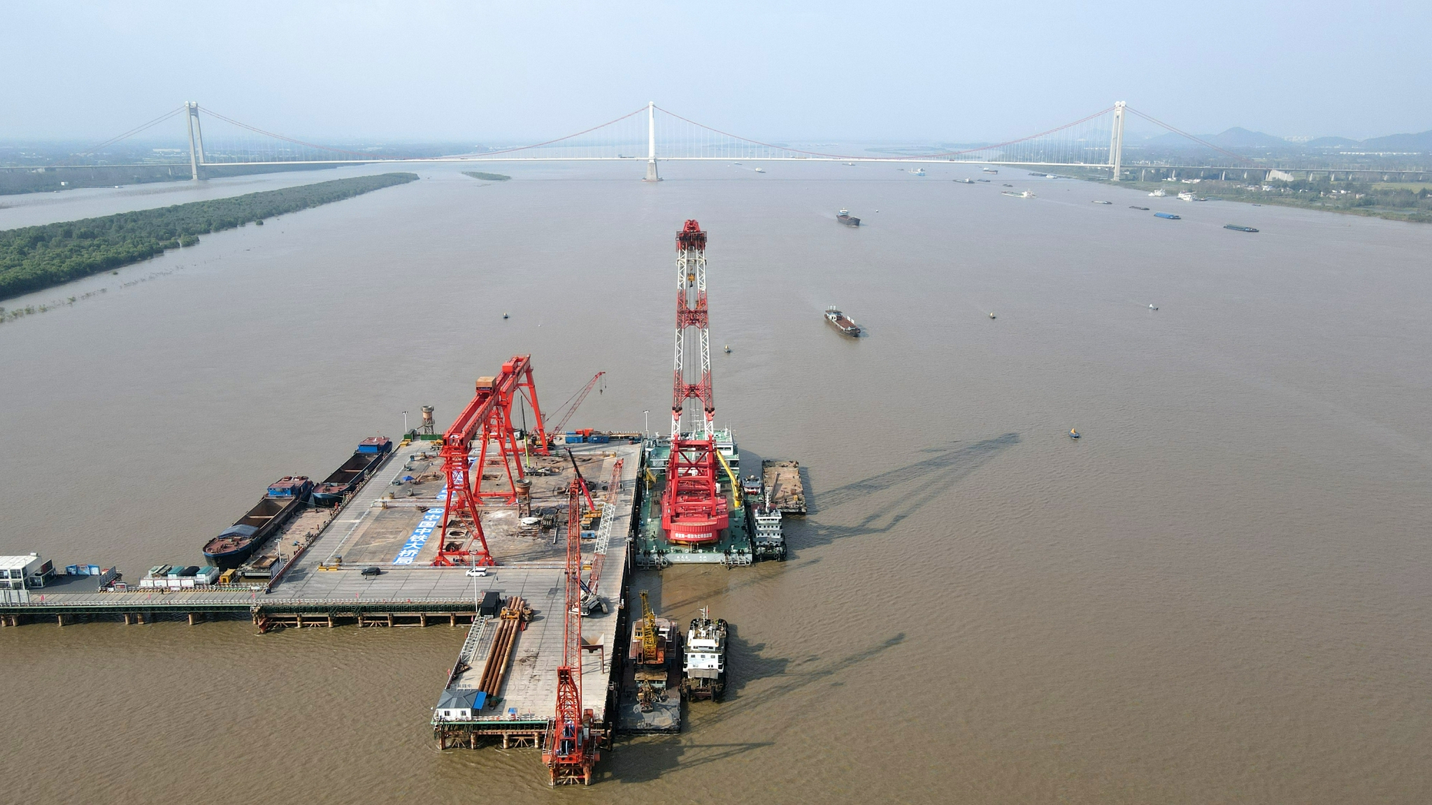 巢马城际铁路长江大桥图片