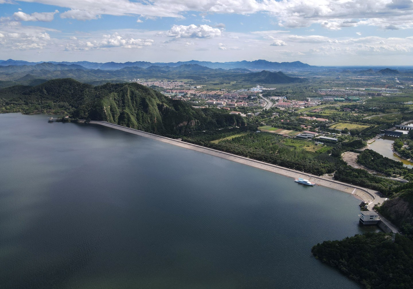 2021年8月,密云水库大坝.新京报记者 李木易 摄