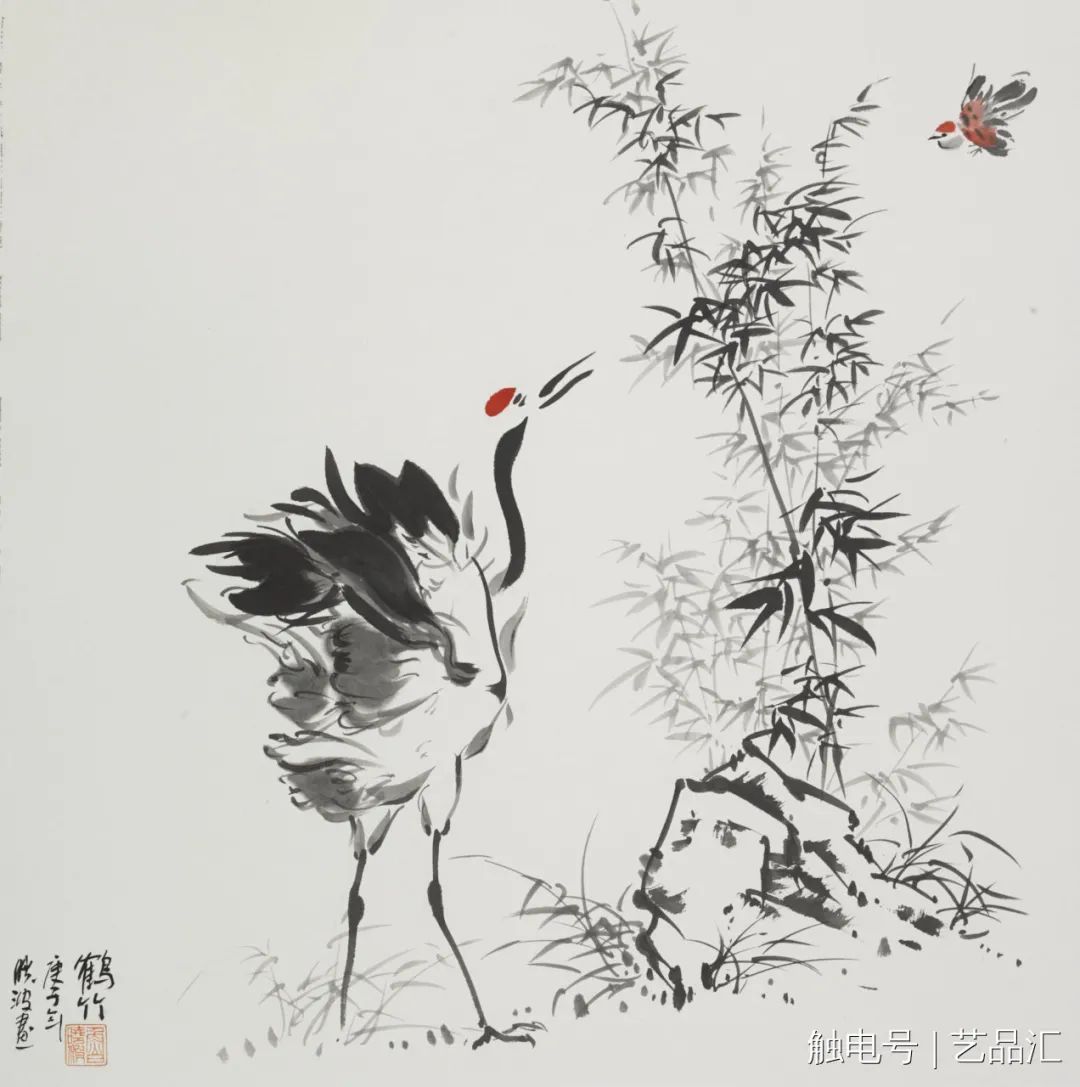 脚细径,栖于陆,翔于云,自古就谓之"一鸟之下,万鸟之上"的仙禽,亦名露