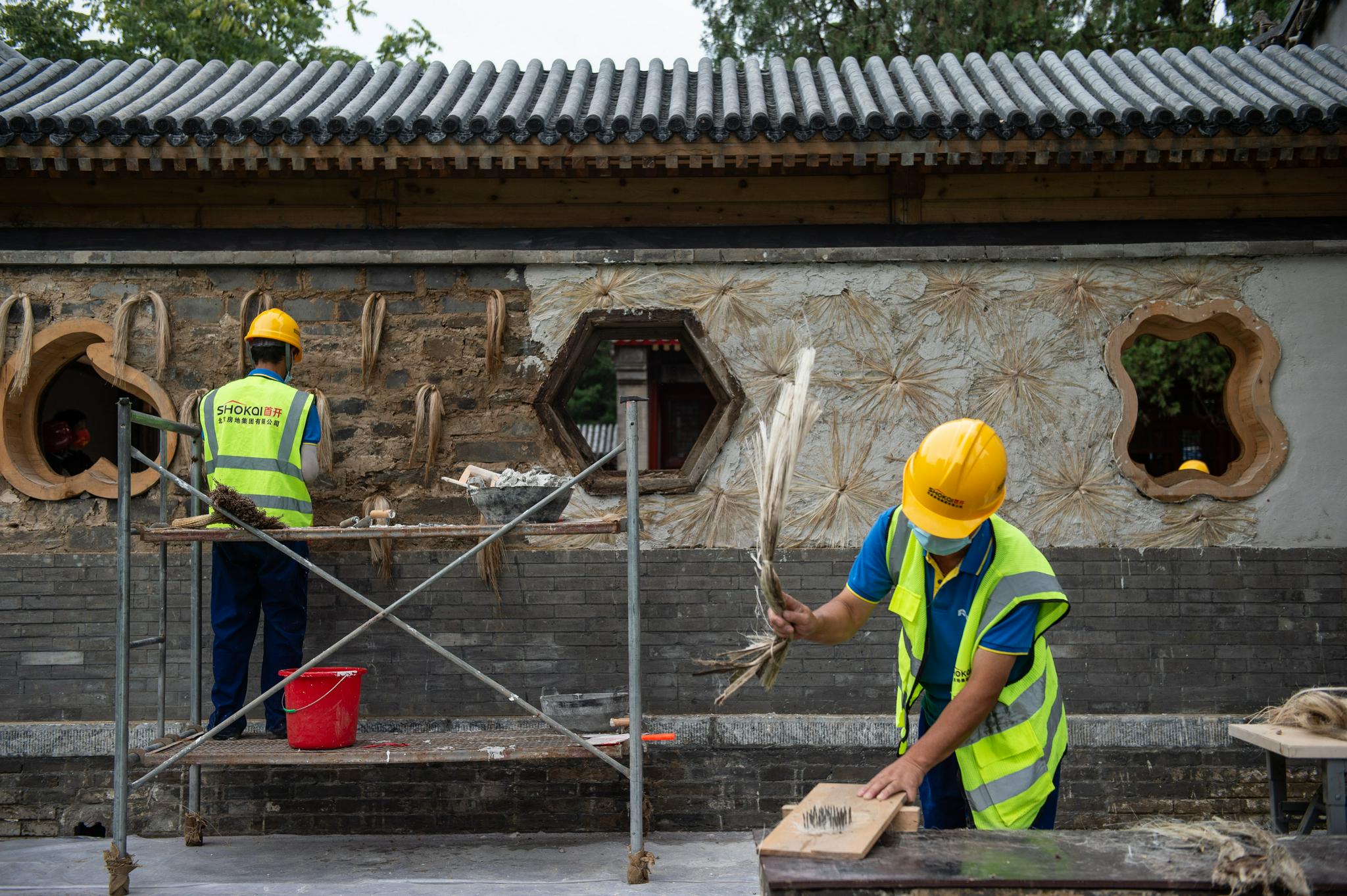 钉麻揪古法修缮北京万寿寺