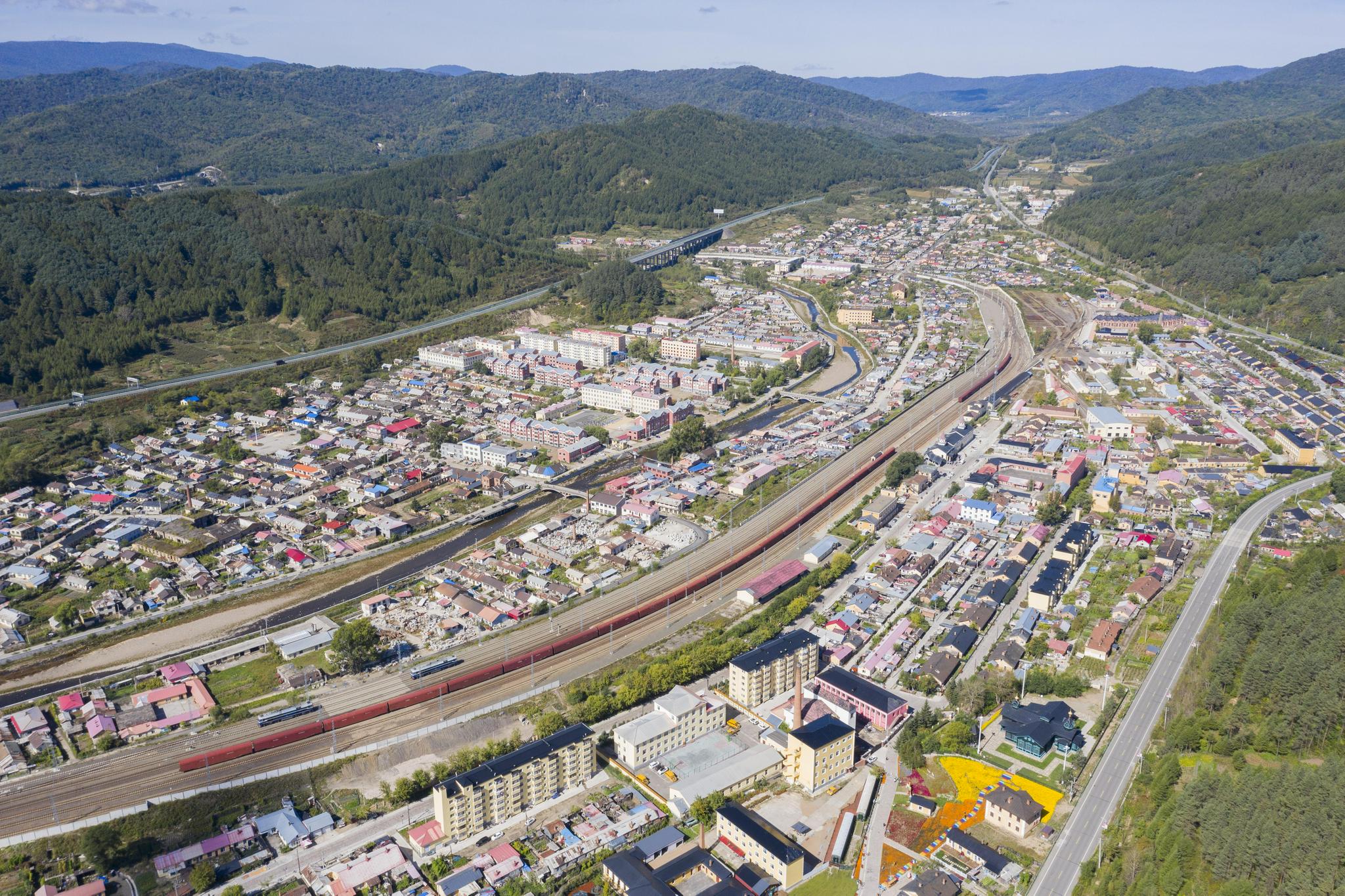 黑龙江省海林市横道河子镇(9月15日摄,无人机照片).