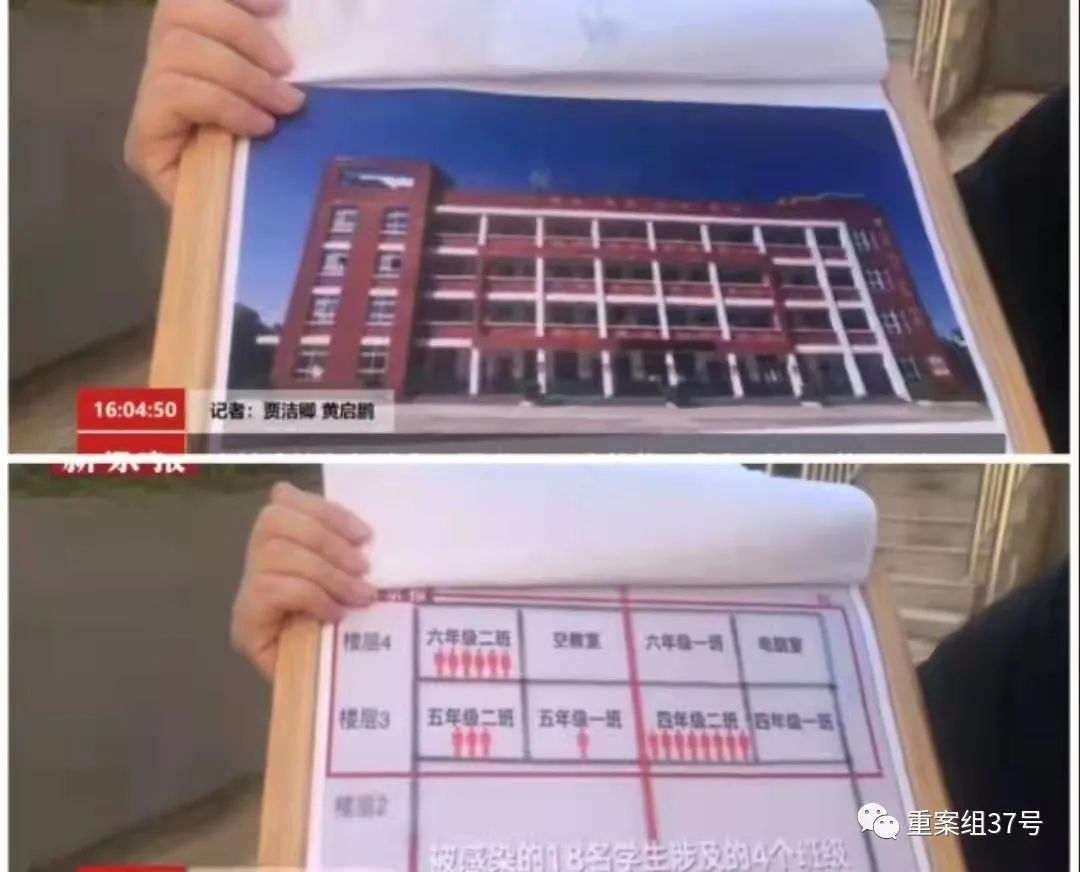 ▲枫亭镇铺头小学教学楼教室分布图。新京报我们视频截图