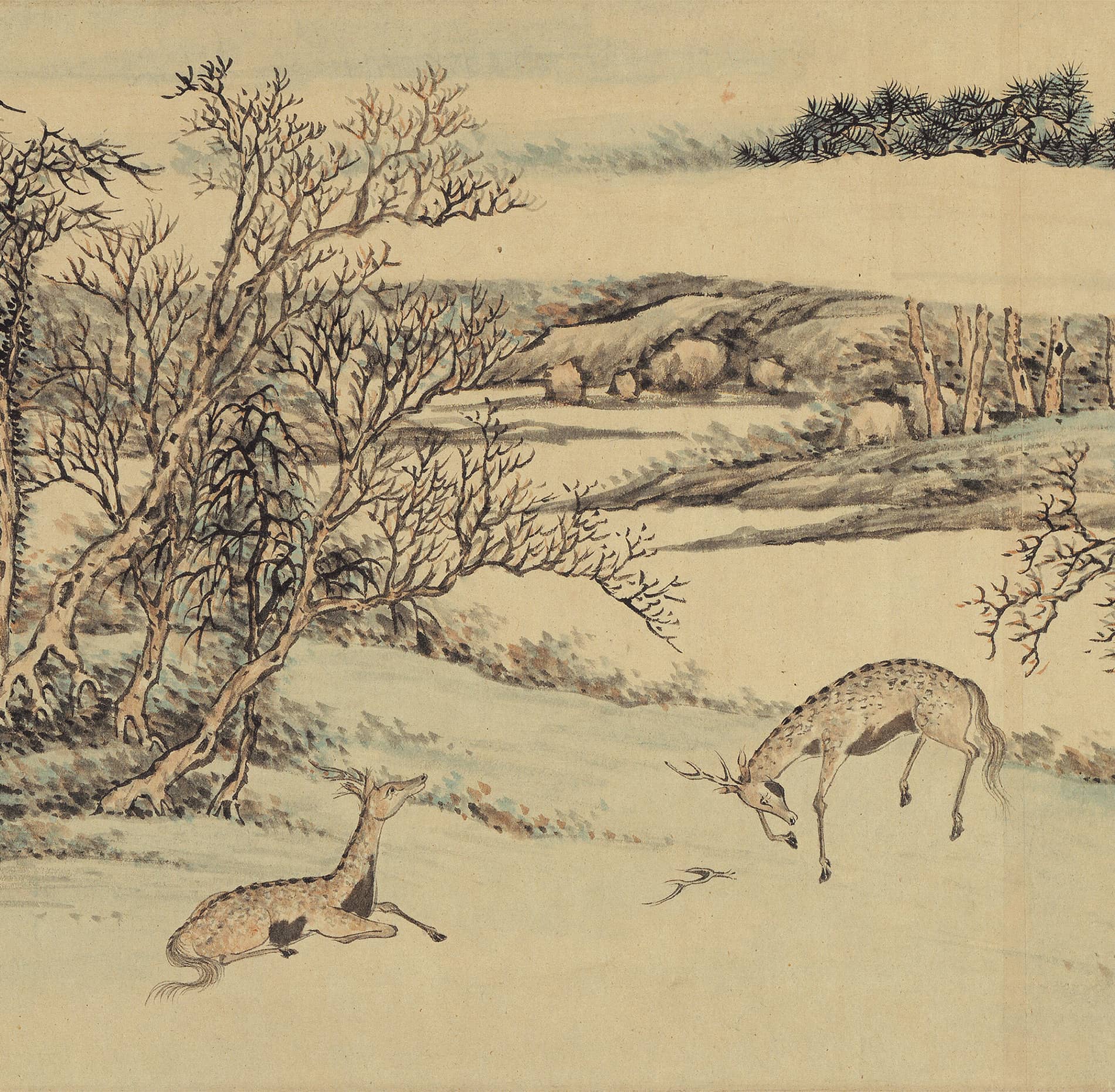 名画记:董邦达《解角图卷》,乾隆时期山水画的佳作