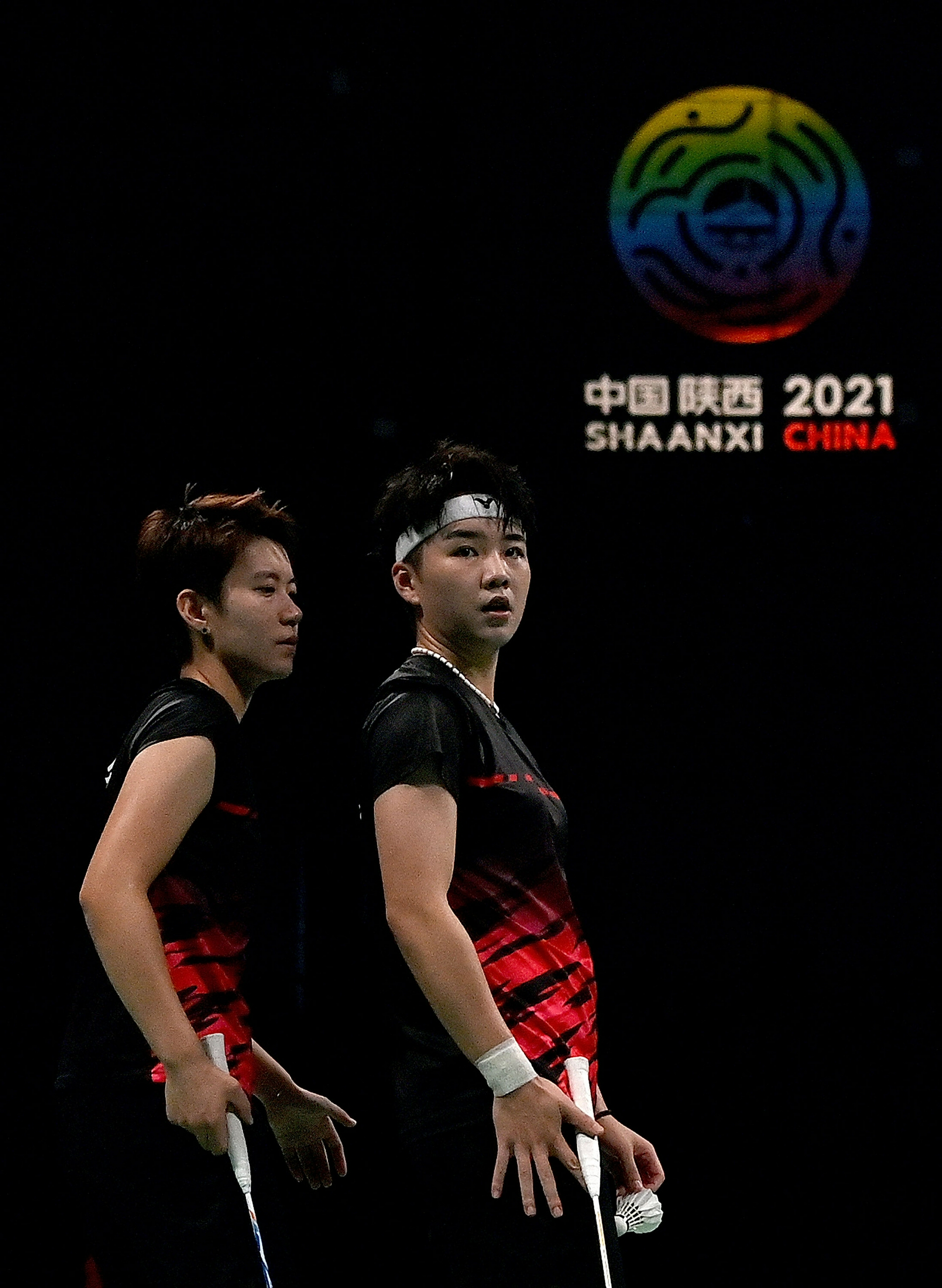 9月17日,湖北队选手李茵晖(左)/杜玥在比赛中.新华社记者 刘潇 摄