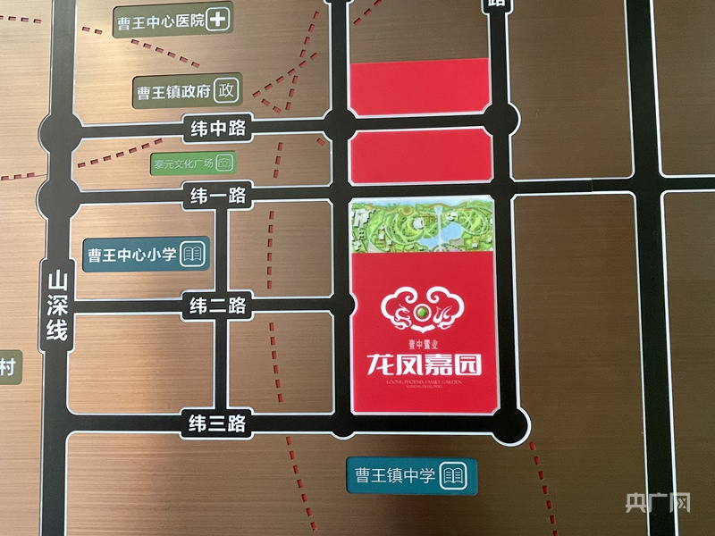 开发商对外宣传的龙凤嘉园地块周边区位地图（总台央广记者 管昕 摄）