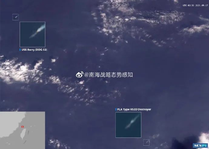 来图了！“中国海军驱逐舰横在美舰和台湾岛之间”