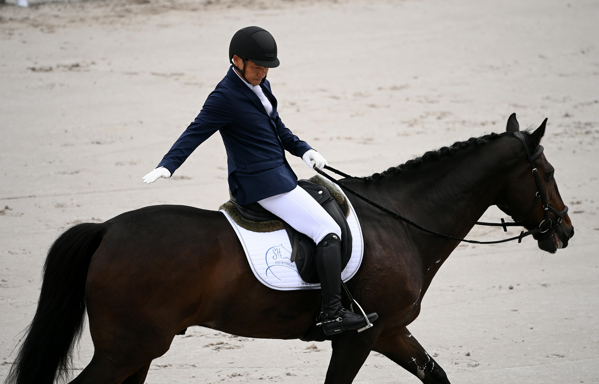 马术——三项赛团体赛盛装舞步赛况