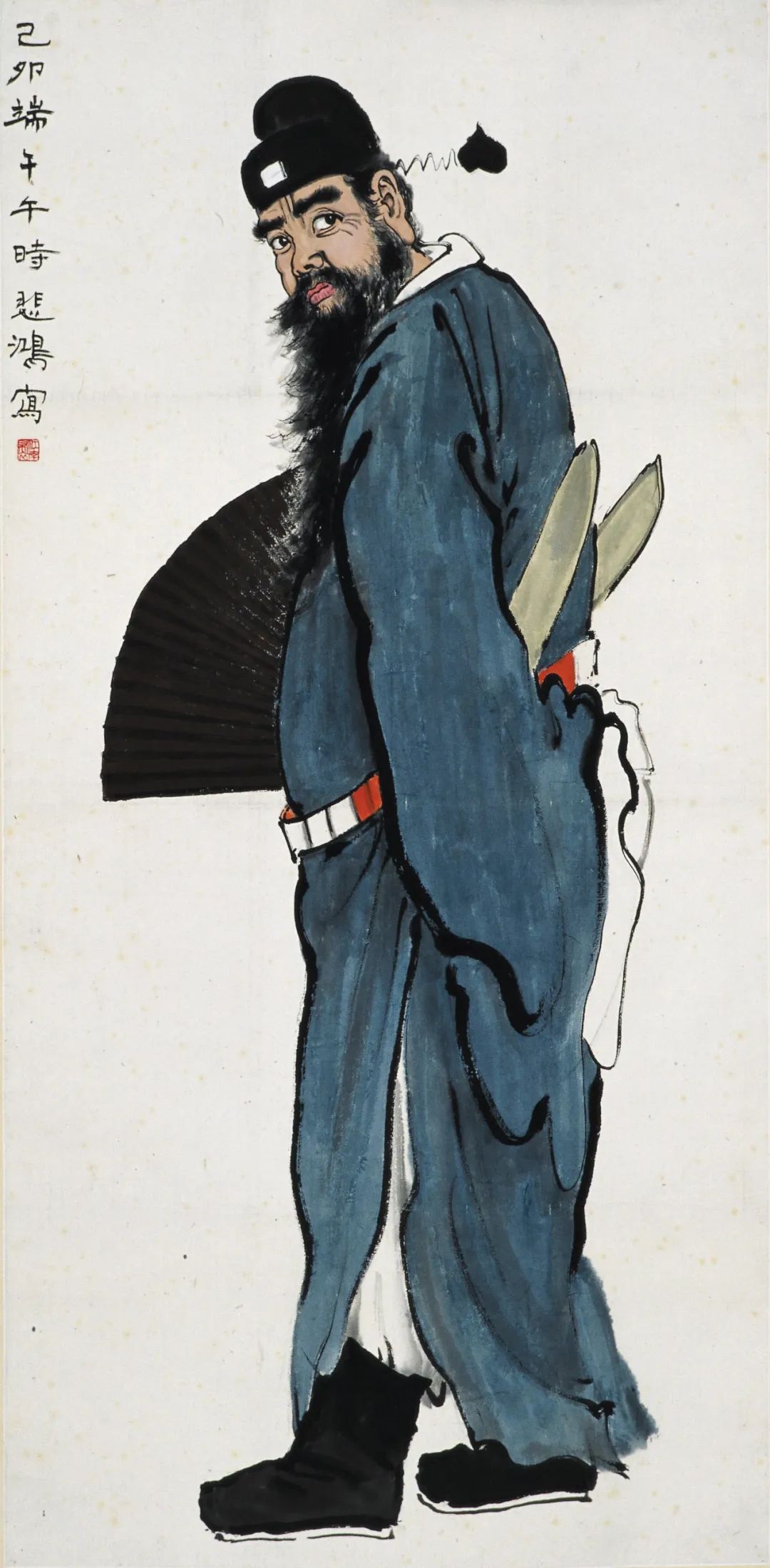 徐悲鸿《钟馗》轴1939年纸本设色纵112厘米,横55厘米