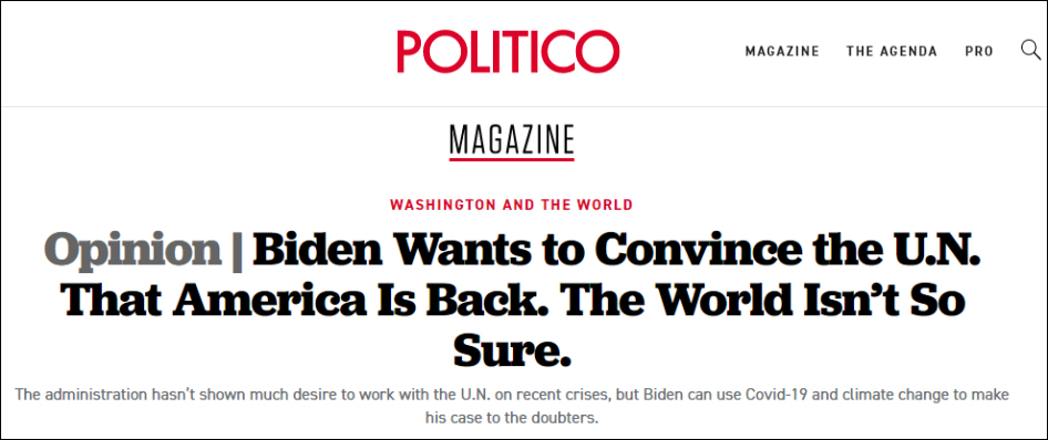 美媒：拜登联合国大会首秀面临挑战，如何向盟友证明自己不是特朗普休闲区蓝鸢梦想 - Www.slyday.coM