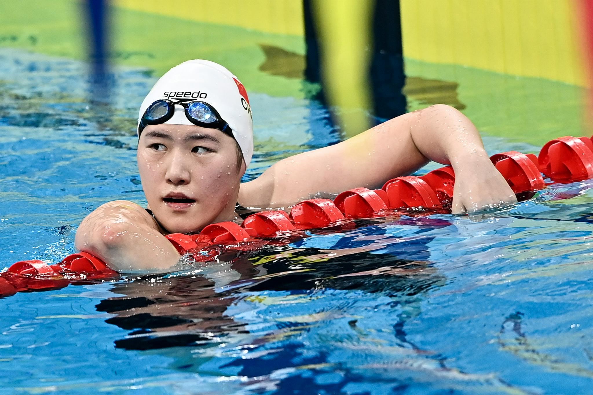 浙江队选手叶诗文在女子200米混合泳中名列亚军.新华社记者吴刚摄