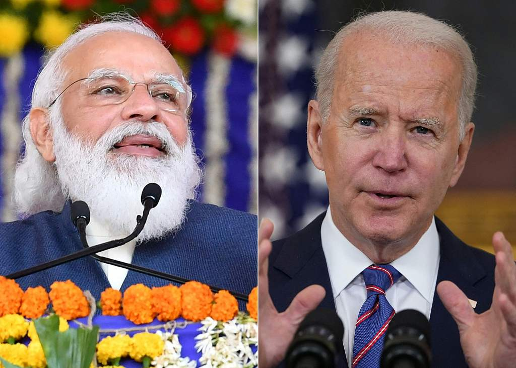 印度总理莫迪（左）与美国总统拜登（右） 资料图