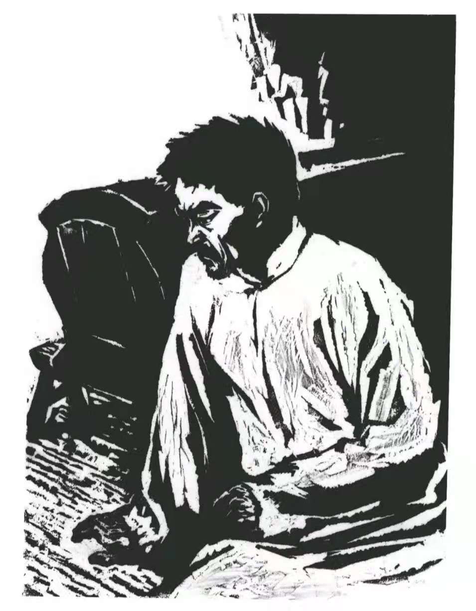 《孤独者》中的魏连殳,赵延年木刻版画.然而,又能如何呢?