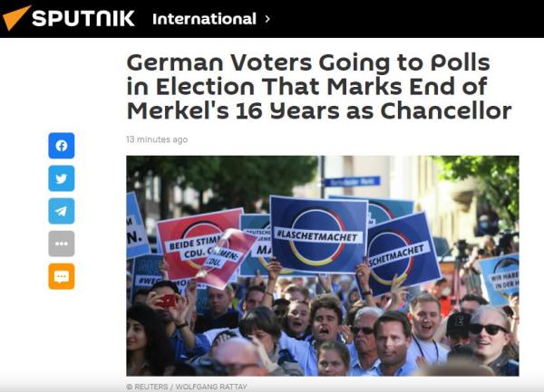 俄媒：德国进入周日投票时间，默克尔16年总理生涯即将结束休闲区蓝鸢梦想 - Www.slyday.coM
