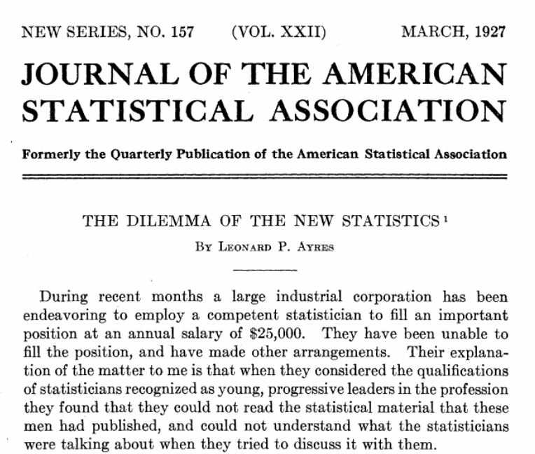 书中提到的一篇演讲，抱怨新统计学的数学化倾向