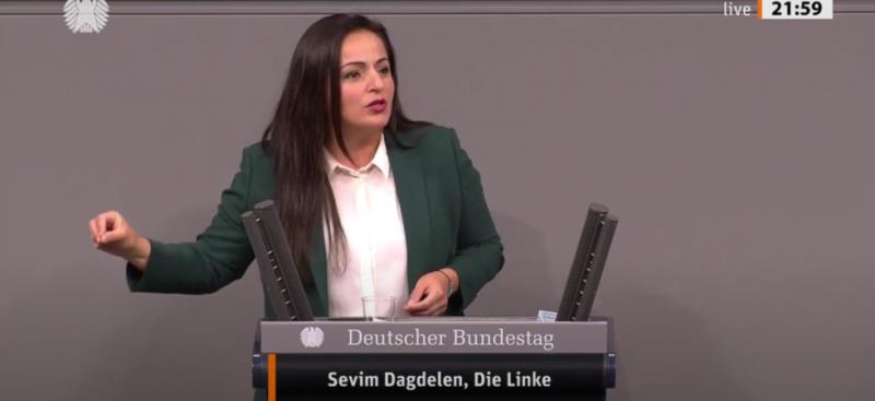 塞维姆·达代伦今年6月在德国联邦议院发表讲话。 视频截图
