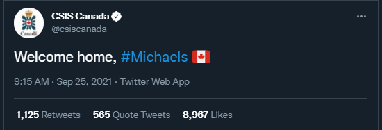 加拿大安全情报局(csis canada)推特截图