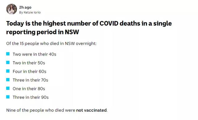 1839例！新州死亡人数暴涨！近40人死前接种2剂疫苗！联邦政府宣布：削减封城补贴，这些华人受影响休闲区蓝鸢梦想 - Www.slyday.coM