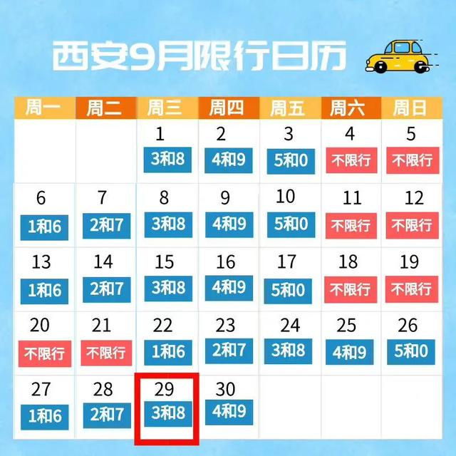 今天星期三,限行尾号:3和8