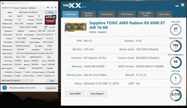 蓝宝石rx6900xt毒药aircooled评测风冷巅峰