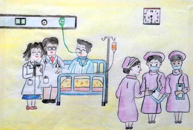 患者出院卡通图片