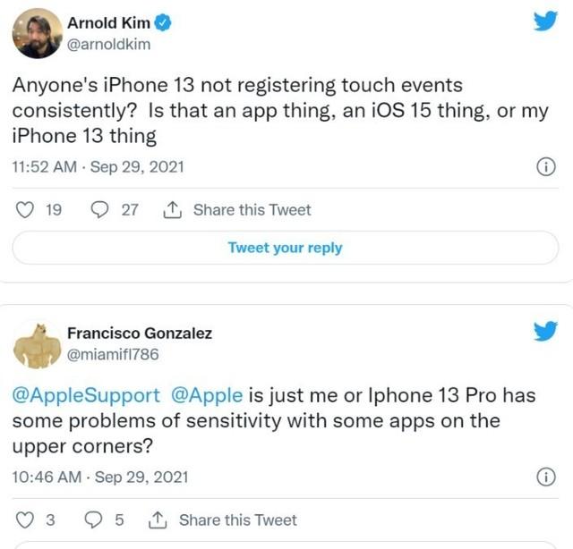 部分iPhone 13/Pro用户反映遇到触控失灵问题休闲区蓝鸢梦想 - Www.slyday.coM