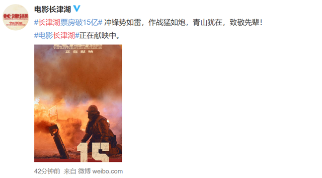 《长津湖》票房破15亿仅用四天，刷新多项记录，吴京讲述背后艰辛休闲区蓝鸢梦想 - Www.slyday.coM