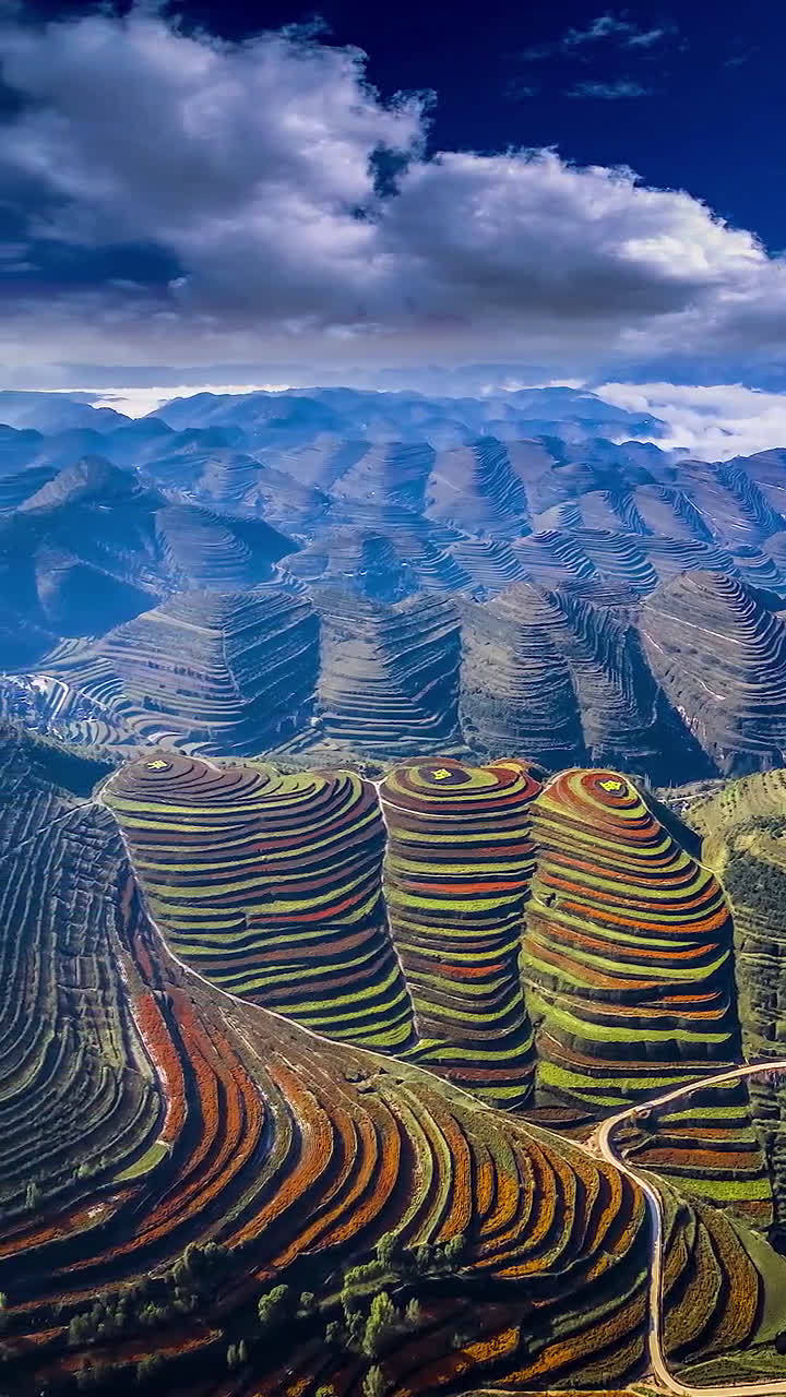 宁夏金鸡坪梯田被誉为黄土高原美丽的指纹