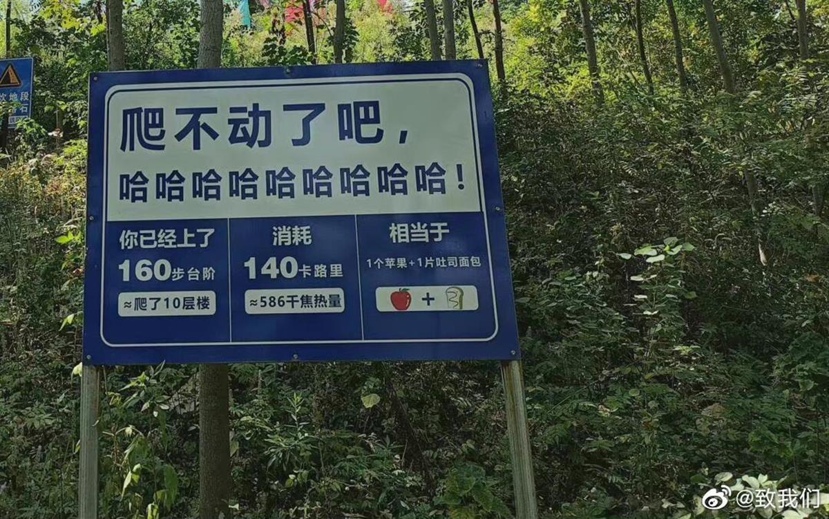 安徽一景区设路标“挑衅”游客：你是花钱来爬楼梯的休闲区蓝鸢梦想 - Www.slyday.coM