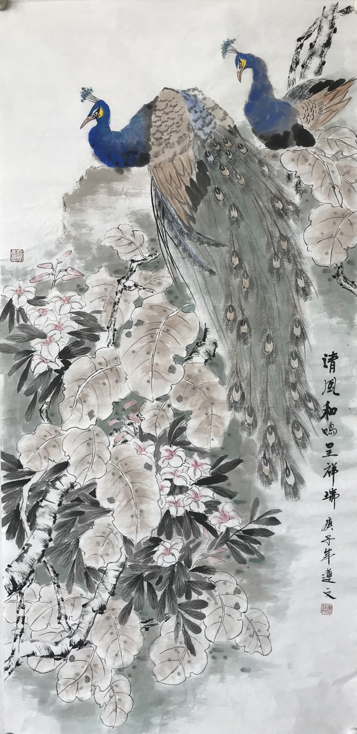 作品欣赏淡烟流水画屏幽女画家崔连文的花鸟作品
