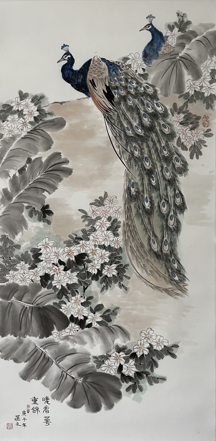 作品欣赏淡烟流水画屏幽女画家崔连文的花鸟作品