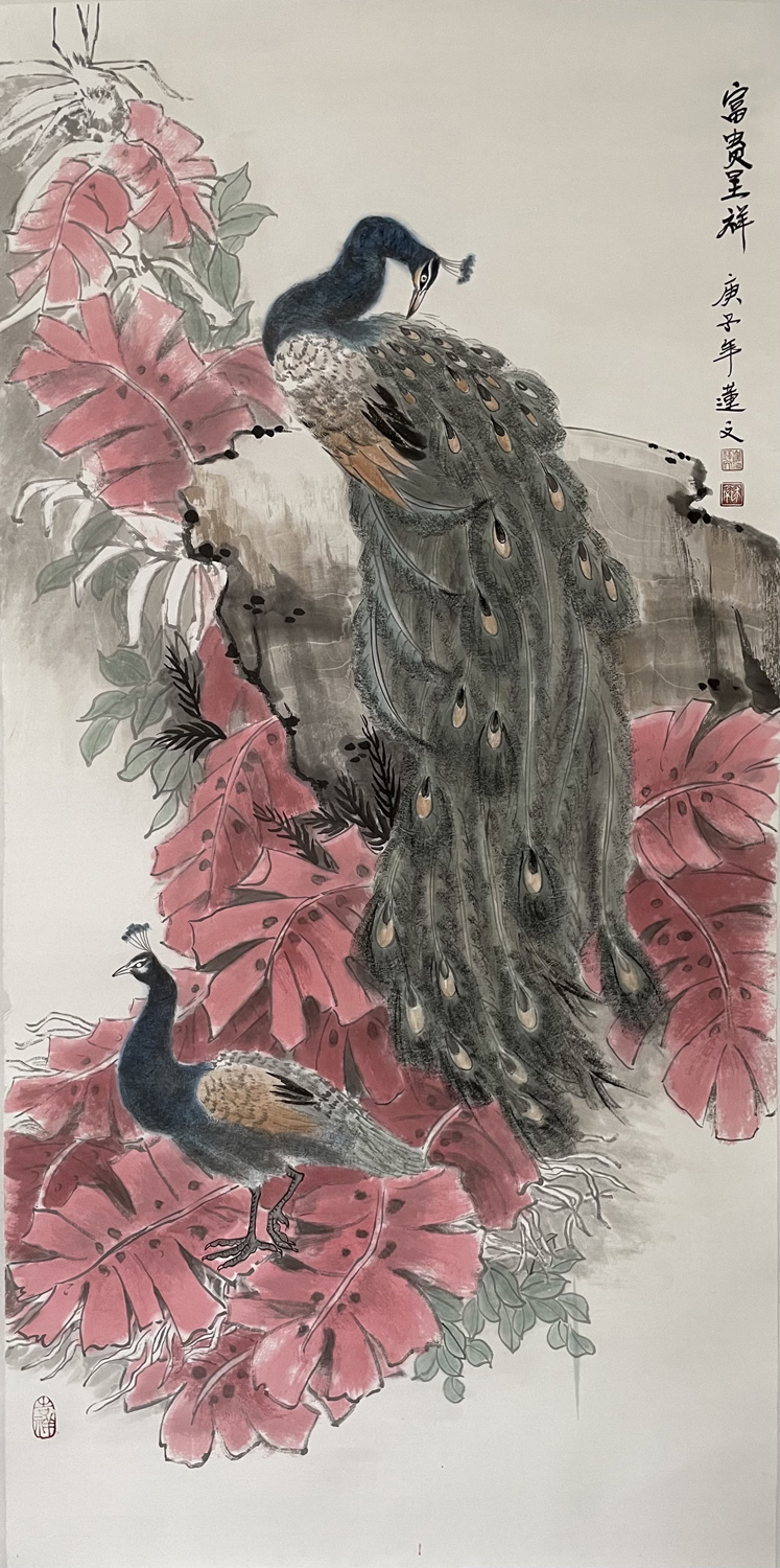 作品欣赏淡烟流水画屏幽女画家崔连文的花鸟作品