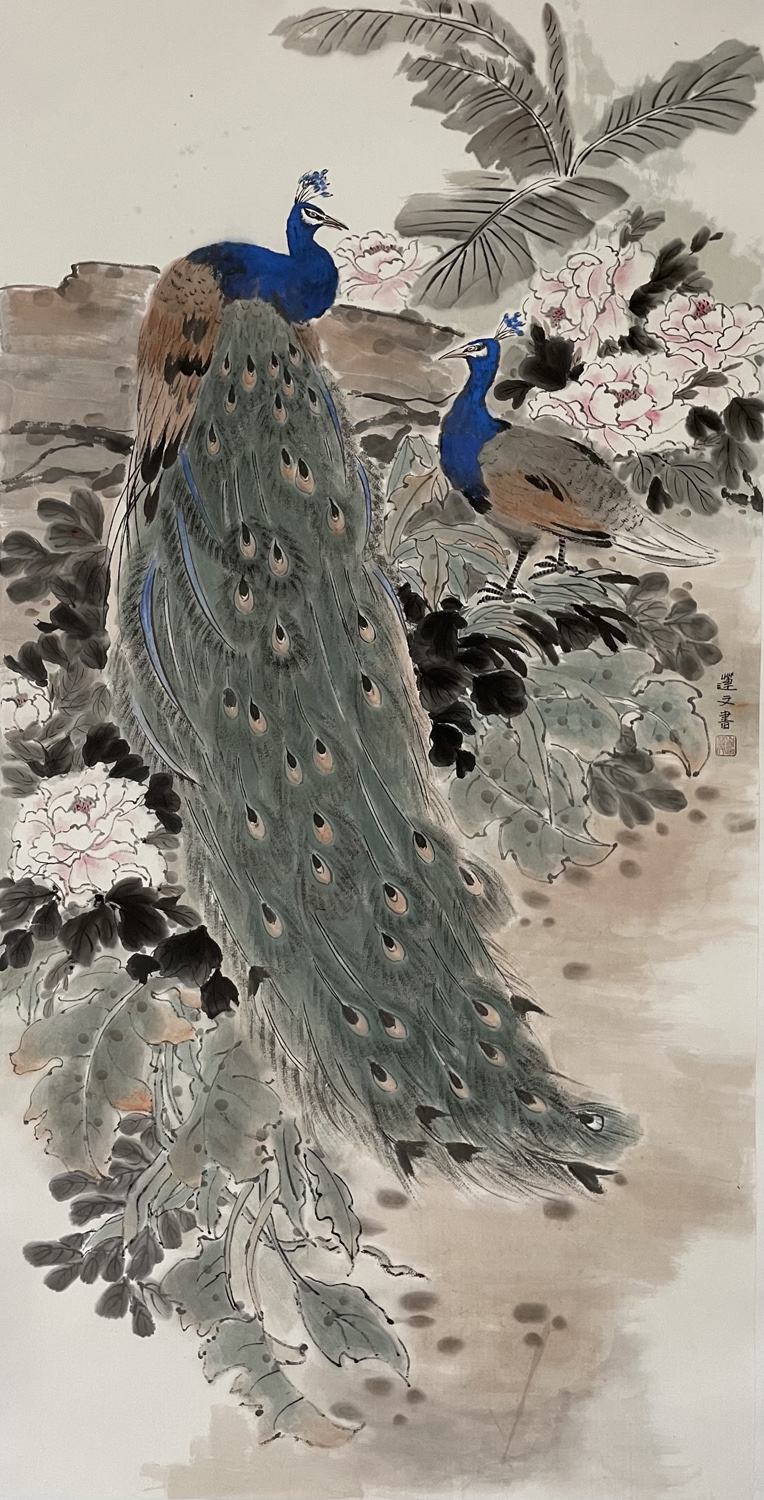 作品欣赏淡烟流水画屏幽女画家崔连文的花鸟作品
