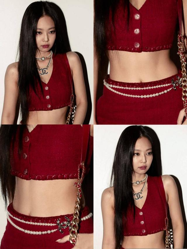 jennie红衣看秀被骂复古氛围没人买账不及红裙扮相惊艳