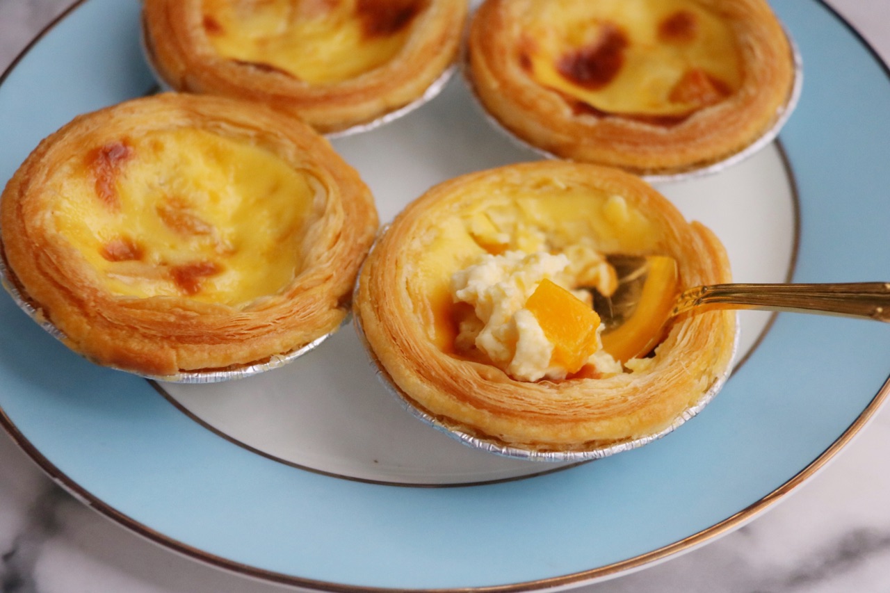 懒人版快手芒果蛋挞一个烤箱就搞定比买的实惠多了