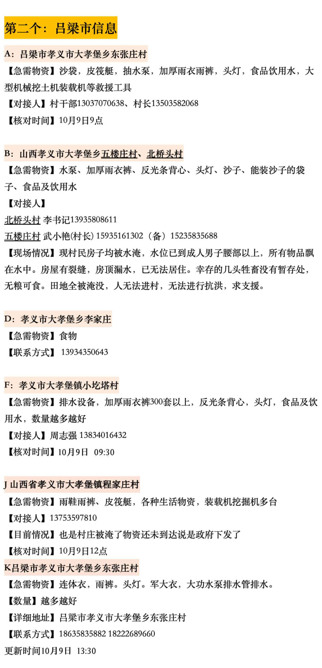 帮转！山西遭遇暴雨灾害，急需这些救援物资！休闲区蓝鸢梦想 - Www.slyday.coM