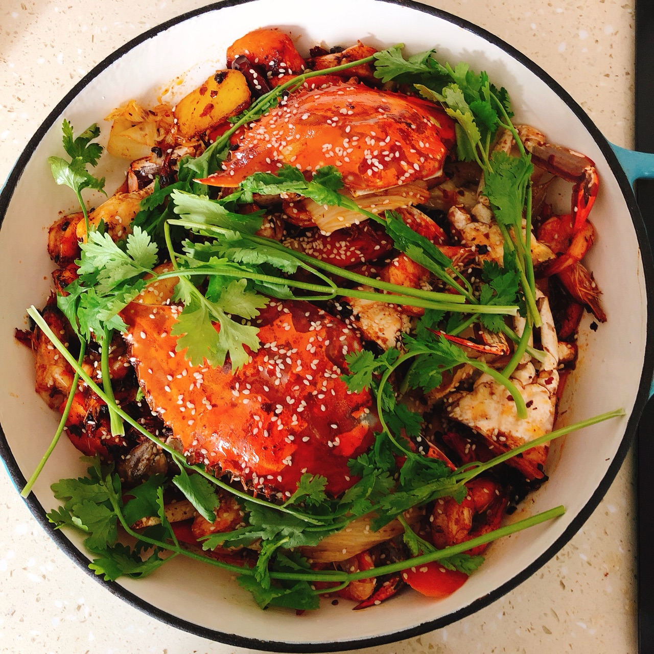 不妨来点香辣虾蟹干锅,保准食欲大增,越吃越上瘾|食欲|干锅|香辣_新浪