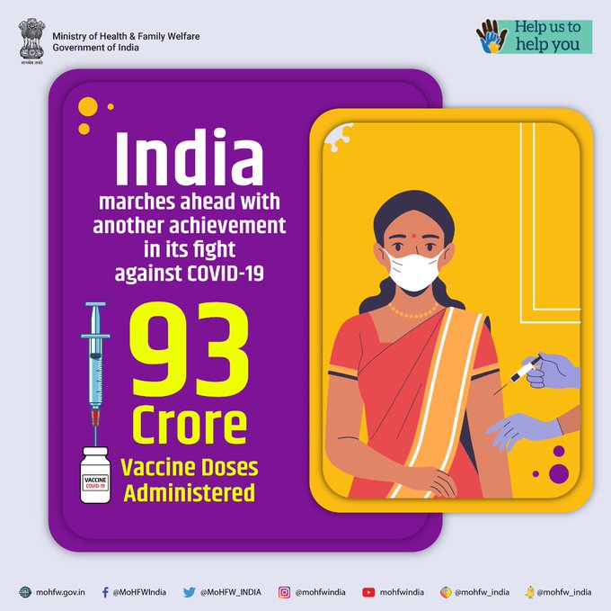 印度卫生部门制作的9.3亿剂疫苗宣传图