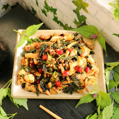 麻辣紫苏炒肉|紫苏|麻辣|汤勺_新浪新闻