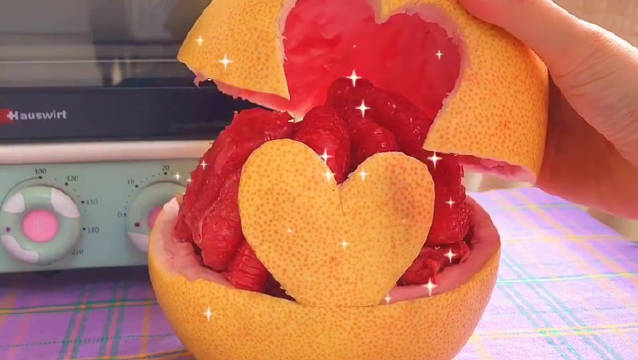 秋天的第一个爱心柚子剥法收藏了