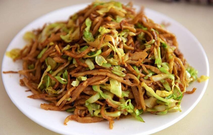营养快手美味素炒饼丝口感软嫩清淡爽口营养满满的