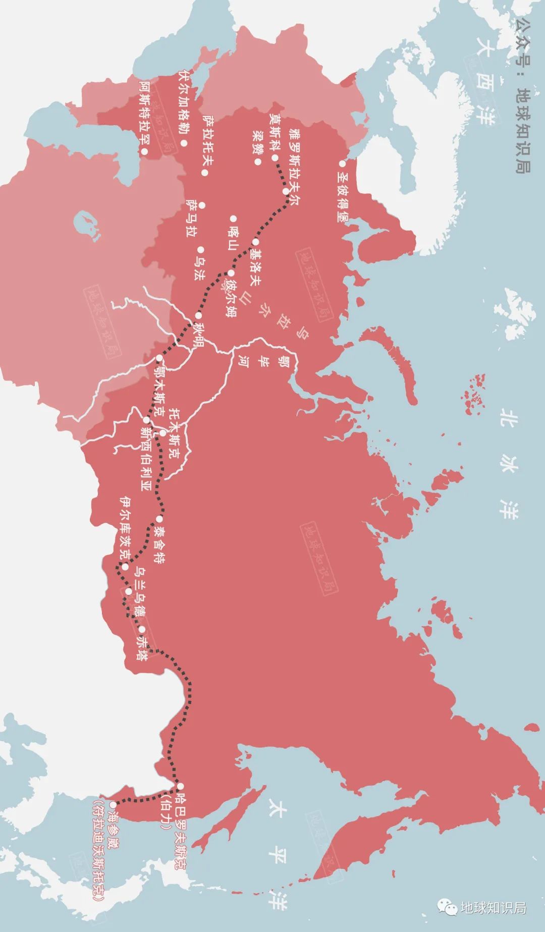 于美国横跨全国的大铁路确实是当年的超级工程那是一个"俄罗斯铁路,好