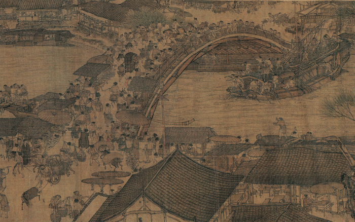 图3,张择端《清明上河图》虹桥两岸,故宫博物院藏